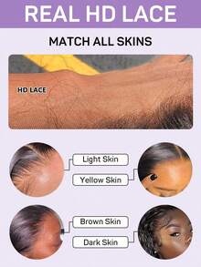 OQ 戴上即走无胶假发，深波浪 180% 8-14 英寸鲍勃假发，16-30 英寸长假发，预剪预拔，6x4 高清蕾丝封口假发，神秘盒子，自然色，丝滑自然发际线，高品质时尚假发礼品，女士发饰 - SNatural - 查看 7