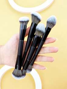 Bộ 4 cọ trang điểm hai đầu, đa năng: cọ má hồng, cọ nền, cọ phấn phủ, cọ highlight, cọ che khuyết điểm, cọ má hồng, phù hợp cho nữ giới. Bộ cọ trang điểm, bộ dụng cụ trang điểm, bộ trang điểm hoàn chỉnh, bộ cọ trang điểm, bộ trang điểm đầy đủ, bộ cọ, bộ cọ trang điểm, bộ quà tặng trang điểm, quà tặng kèm, cọ trang điểm chuyên nghiệp, bộ trang điểm hoàn chỉnh. - màu đen - Xem 8