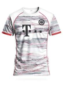 Bayern Edition anpassad herrfotbollströja med namn och nummer och rund halsringning. Bekväm sporttröja. Lämplig för fotbollsträning, fritidskläder och present.