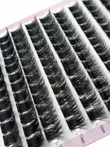 120pcs Curled False Eyelashes, 8-14mm Length, DIY Eyelash Extension Kit, Long Mixed Individual Lash Clusters, High Capacity DIY Eyelash Extension Set, Suitable For Beginners, Soft & Comfortable, Easy To Use. Eyelash Clusters, Individual Lashes, False Eyelashes - màu đen - Xem 5