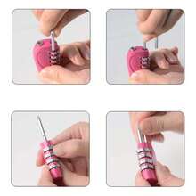 1pc 4 Digit Password Lock Zinc Alloy Password Padlock For Door Gym Drawer Zipper Luggage Trunk Cabinet Gift Code Resettable - Multicolor - View 7