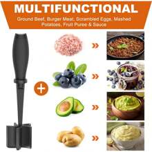 Heat Resistant Meat Masher For Hamburger Meat, Ground Beef Masher, Plastic Hamburger Chopper Utensil, Ground Meat Chopper, Non Stick Mix Chopper For Mix Chop, Potato Masher Tool, Kitchen Tools, Kitchen Stuff, Meat Chopper