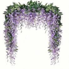 4 Packs Of 6ft White Artificial Wisteria Hanging Flowers - Vine Garland For Wedding Arch, Party, Garden, Home Decor - Perfect For St. Patrick'S Day, Easter, Spring & Summer Celebrations, Outdoor Decor