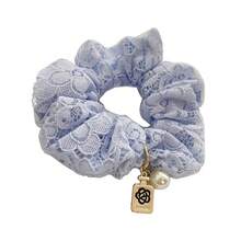 Korean Style Pearl Scrunchies - Fashion Floral Fabric Hair Ties Women - Korean Flower Accessoriesvalentine's Day RFC0 - 5-粉藍色 - 查看 1