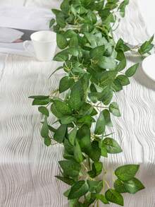 1/2/3件装人造桉树花环 - 多功能仿真绿色植物藤蔓，塑料悬挂植物，适用于婚礼、家居花园装饰、桌面、墙面装饰、派对装饰 - 无需用电，是情人节、圣帕特里克节、桉树装饰、餐桌装饰、冬季家居装饰的理想之选。 - 綠色 - 查看 4