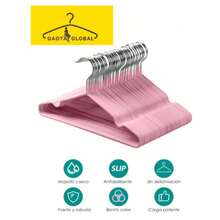 20 Piezas Ganchos para Ropa Perchas de Metal Antiderrapantes 40 CM Que Ahorra Espacio Perchas Ropa para Estándar de Adultos Resistente y Duradera para Camisas Pantalones Vestido y Abrigo - Rosa - Ver 5