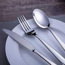 150pcs Silver Cutlery Set - Reusable Forks, Spoons, Knives For Party, Outdoor, Family Gathering, Wedding, Birthday, Holiday, Halloween, Christmas Gift, Kitchen. Durable And Easy To Clean Tableware - Perfect Party Supplies - Silver - View 2