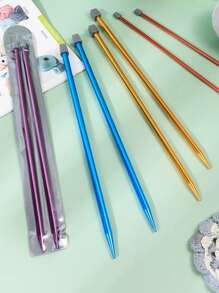 1 Set Of 14 Pcs 25cm/35cm Grey Knitting Needles, 2.0-10.0mm Colorful Knitting Needle Set, DIY Tools For Knitting Sweaters, Scarves, Socks, Etc. - Multicolor - View 9