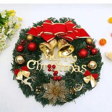 1 pieza Guirnalda artificial de 12 pulgadas con bayas rojas y piñas, decoración de corona de puerta, centro de mesa con velas y accesorios para el hogar en invierno y fiestas navideñas