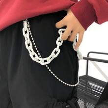 1 Pc Detachable Resin Chain Fluorescent Pants Chain  Hip-Hop Jeans Chain - Orange Double Layer - View 4