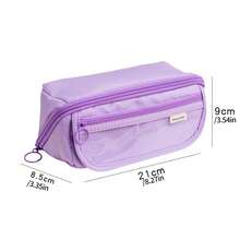 Estojo multifuncional de grande capacidade com compartimentos organizadores de mesa, caixa de armazenamento escolar e de escritório de poliéster durável para meninos e meninas, organizador de mesa de estudo portátil com várias seções para canetas, lápis e marcadores, presente ideal de volta às aulas, estojo para lápis