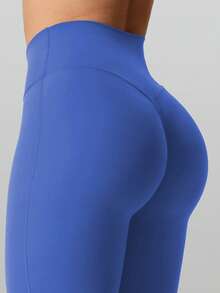 RUNONWHEELS 5 Women's Seamless Yoga Outdoor Flare Pants, High Waist Tummy Control Lifting Pants - Royal Blue - View 5