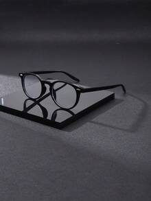 1 Pair Vintage Round Frame Personalized Fashion Multi-Color Flat Lens Glasses For Men, Metal Hinges, Suitable For Computer Office, Decoration, Student Study, Reading, Business, Running, Gaming, Driving - Multicolor - View 6