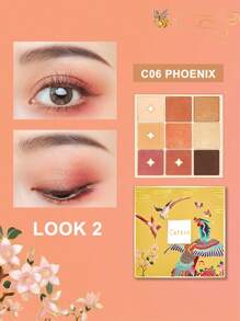 CATKIN Eyeshadow Palettes Sparkly Eyeshadow Matte And Glitter Makeup Matte Shimmer Highly Pigmented Makeup Palettes Eye Shadow 9 Colors Neutral Cosmetic Eye Shadows C06 Phoenix