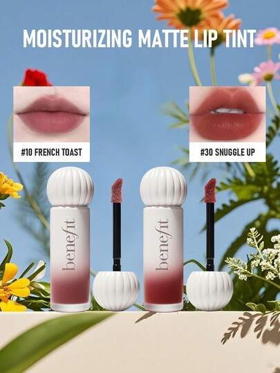 Benefit Plushtint 滋润哑光唇釉 #10 法式吐司（紫棕色）6毫升/0.2盎司 | 滋润哑光妆效 | 持久显色，舒适贴合 | 轻盈不拔干配方 | 丝绒般柔滑质地 | 适合全天持妆 | 可叠加涂抹，打造专属妆效 | 打造自然哑光唇妆的理想之选 | 防蹭防晕染