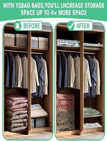 Vacuum Seal Bags For Clothing- 20 Pack 4 Sized Vacuum Storage Bags With Hand Pump, Space Saver Organisers For Travel Luggage Clothes Blankets Comforters (4Jumbo,4L4M8S) - 顏色D - 查看 6