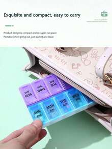 Hộp đựng thuốc viên 2 ngăn có thể tái sử dụng, Hộp đựng thuốc 7 ngày/tuần, di động, kín, 14 ngăn đựng viên vitamin, dễ dàng cất giữ và mang theo, thích hợp đựng vitamin và viên thuốc, vật dụng thiết yếu khi đi du lịch ngoài trời, văn phòng, bãi biển, kỳ nghỉ, trường học (Có sẵn 2/1 hộp) - Nhiều màu - Xem 8