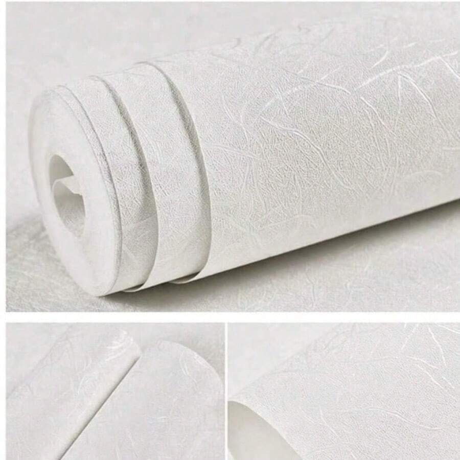 1 Rollo de papel tapiz de lino gris claro para decoración del hogar, autoadhesivo, despegable y pegajoso para dormitorio, comedor, cocina, gabinetes, paredes, mostradores, muebles, renovación de habitaciones, decoración de salas de estar. Resistente a la humedad y removible.