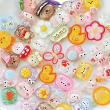 6/10/20 件可爱同色 DIY 饰品系列树脂装饰适用于 DIY 工艺耳环项链手链脚链珠宝制作钥匙扣手机壳发夹配件制作用品