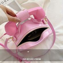 Special-Shaped Bag European And American Fashion Ideas Cute And Funny Personality Simulation Telephone Messenger Bag - 粉紅色 - 查看 2