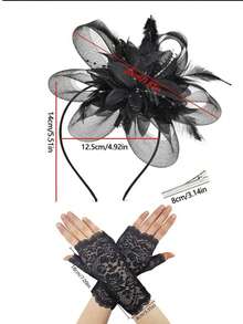 D EXCEED 1/2 PCS Vintage 1920s Beaded Fascinator Hat For Women - Art Decor Headpiece With Lace & Feathers | Gatsby Tea Parties, Weddings, Derby & Opera Events | Mother's Day, Bridal Shower, Teacher Gift Idea Valentine's Day Accessories - European and American Fashion Headwear - View 9