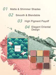 CATKIN 9-Color Neutral Eyeshadow Palette - Matte & Shimmer Eyeshadows, High Pigment Matte & Pearl Finish, Spring C01 - C01 Spring - 查看 5