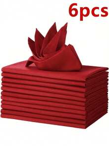 6/12PCS Christmas Decoration Simple Pure Color Towels Fully Washed Thickened Wrinkle Protection For Christmas Party Festival Events Restaurant Kitchen Decoration - Multicolor - View 13