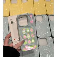Funda rosa guayaba con diseño de gatito y meteorito. Diseño plegable irregular. Compatible con phone 16/15/14/13/12 Pro, 14, 15, 16 Plus, 11, 12, 13, 14, 15 y 16 Pro. Diseño elegante, suave y antideslizante. Resistente a caídas. - azul claro - Ver 1