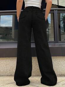 Quần jeans ống đứng dáng casual Mobula Sound dành cho nữ, thời trang và thanh lịch, thích hợp cho các lễ hội âm nhạc, màu đen mùa xuân/hè. - màu đen - Xem 6