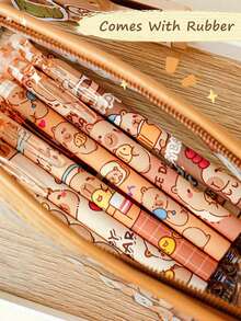 1pc/3pcs/6pcs Cute Cartoon Capybara Erasable Gel Pens, Random Pattern, Office/School Writing Gift Box Pens, Student Stationery Small Prize, Smooth Writing Quick-Drying, Daily Calligraphy Pen Tip, Learning Supplies, Birthday, Holiday, Party Gift, Capybara, Cute Stationery, Back To School - Multicolor - View 5