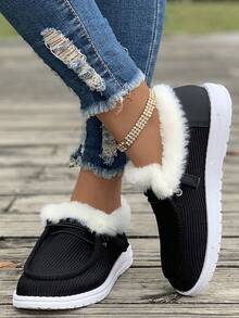 Plus Size Women's Shoes Winter New Thick Bottom Snow Boots Plush Warm Lace Up Boots