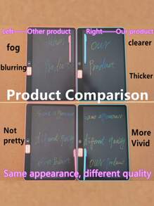 Upgraded LCD Writing Tablet For Kids, Color Writing Board, Graffiti Board, Toddler Toys Gifts LCD Writing Board, Electronic Erasable Reusable Colorful Screen Pad Available In Four Sizes: 8.5-Inch (8.7x5.7"), 10-Inch (9.8x6.7"), 12-Inch (11x7.3"), And 16-Inch (13x5.4"). This Electronic Drawing Board Delivers Vibrant Colors And Smooth Writing