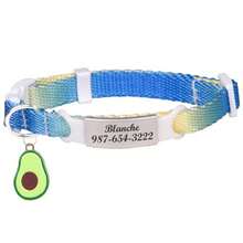 1pc Customized Gradient Colorful Cat Collar, Nylon Material Cat Collar, Can Customize Pet Name, Contact Info, Address, Anti-Lost Engraved Pet Collar, Suitable For Medium & Small Cats - Multicolor - View 7