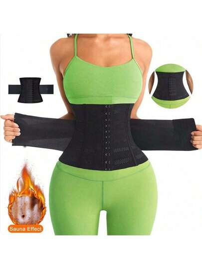 1 件女士运动腰部训练带，跨境高弹力收腹带，透气网状束腰带，适合锻炼、居家运动和散步