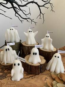 1 Stück Halloween Geist geformte duftende Kerze, handgemachtes duftendes Kerzendekoration, geeignet für Feste, Heimdekoration, Restaurants, Geburtstage, Partys, Badezimmer