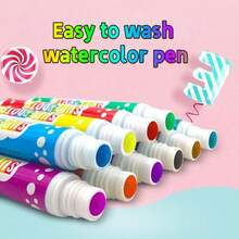 1/5/10 支点状涂鸦笔，大号和小号笔尖，10 色水彩笔，绘画画笔套装，美术用品