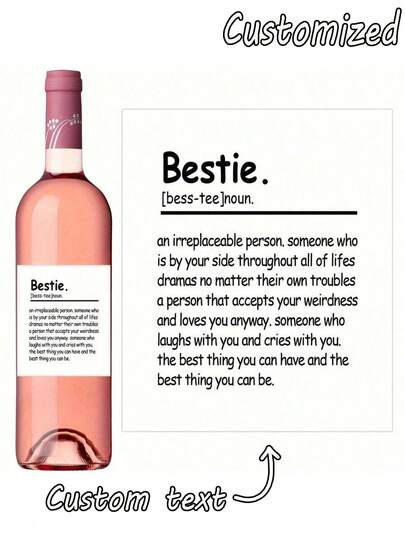 Pegatinas personalizadas de botella de vino de agradecimiento, pegatinas de agradecimiento a los amigos, pegatinas de boda, pegatinas de aniversario, pegatinas multiusos, adecuadas para bodas, fiestas, cumpleaños, festivales, ceremonias de graduación, uso diario, se pueden usar para decoración de cocina y restaurante, es un gran regalo para amigos, familiares y colegas