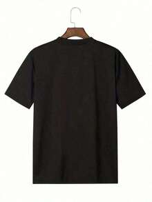 Black Cartoon Character "CULTURE" Text - Printed T - Shirt (For Women, Matched With Light - Colored Jeans) - 黑色 - 查看 2