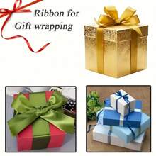 25 yards de ruban doré champagne, 1,57/0,98/0,39 pouces de large, ruban satin doré champagne pour l'emballage de cadeaux, la décoration florale, l'artisanat, Noël, les fêtes de mariage, le nœud DIY