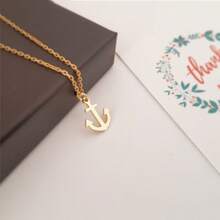 Boat Anchor Necklace For Men Women, Stainless Steel 18k Gold Men's Boat Anchor Pendant Necklace,Men's Gold Necklace,Ocean Pirate Necklace,Summer Necklaces, Beach Necklaces ,Stainless Steel Jewelry Gifts For Family And Friends
