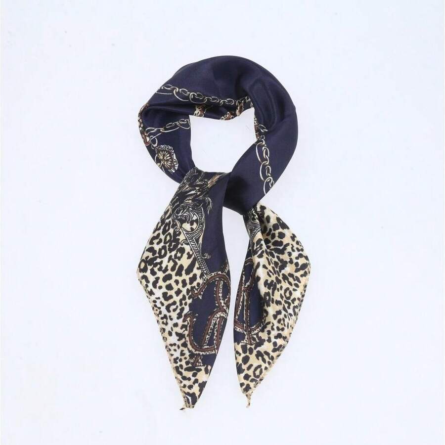 Small Satin Women's Scarf - Royal Blue - View 1