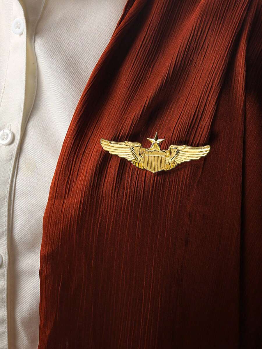 1 pieza Broche de águila, insignia de metal de aviación estilo europeo y americano, accesorio para traje/camisa, accesorio de otoño-invierno, adecuado para adolescentes, jóvenes, hombres, uso casual, al aire libre, deportivo, regalos de graduación, cumpleaños, uso diario, regalos de Halloween para hombres, alfileres para bolsas, Navidad