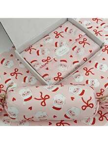 12/8/4pcs Christmas Gift Wrapping Paper Rolls, 35cm*50cm (13.78in*19.68in), Pink Background With Classic Santa Claus Patterns, Assorted Styles Randomly Sent, Suitable For Christmas, Birthday, Wedding And Party, Ideal For DIY Crafts And Creative Gift Packaging, May Have Fold Marks When Folded For Shipping, Merry Christmas! - Multicolor - View 8