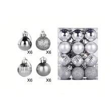 Set de 24 bolas de navidad metálicas brillantes de 3 cm, surtido de colores oro, plata y rojo, bolas de navidad mini irrompibles para árbol, decoración de fiesta - Multicolor - Ver 10
