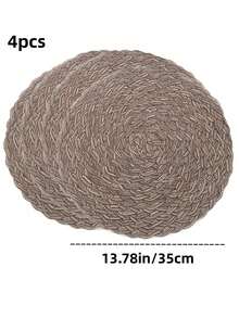 Round Woven Placemats 15 Inch Set Of 4 Bohemian Woven Washable Kitchen Table Placemats For Family Gatherings, Wedding Parties