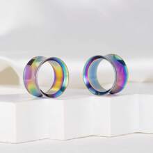 2 件装 全新日常耳塞 316 不锈钢圆形耳塞 耳洞穿孔 女士身体首饰扩张器拉伸器 - 圓形 - 查看 38