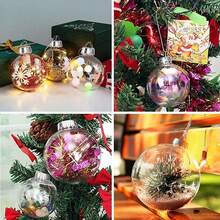 8pcs Christmas Transparent Large Mouth Ball PET Christmas DIY Hanging Ornament Holiday Party Decoration Plastic Ball
