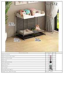 Indoor Dog Cage With Separate Litter Box For Small/Medium Dogs, Corgi & Teddy Pet Dog Kennel Fence - Multicolor - View 22
