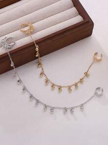 1 件铃铛和流苏鼻夹/耳夹，无需穿孔，适合男士和女士，优雅的礼物 - 彩色 - 查看 12