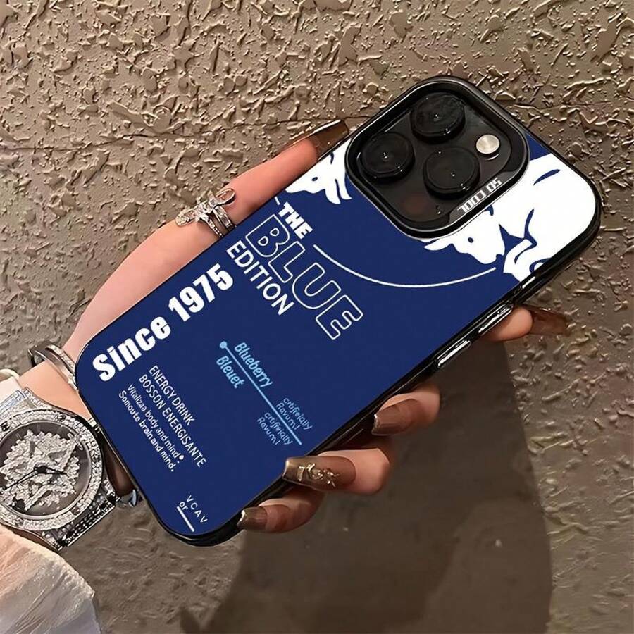 Funda de Teléfono Fashion Red ins B-Bulles Blue Since 1975 Adecuada para iPhone 16 15 14 13 12 11 Pro Max X XR XSMAX 8 7 Plus Cubierta Trasera Mate Antigolpes - Negro - Ver 1